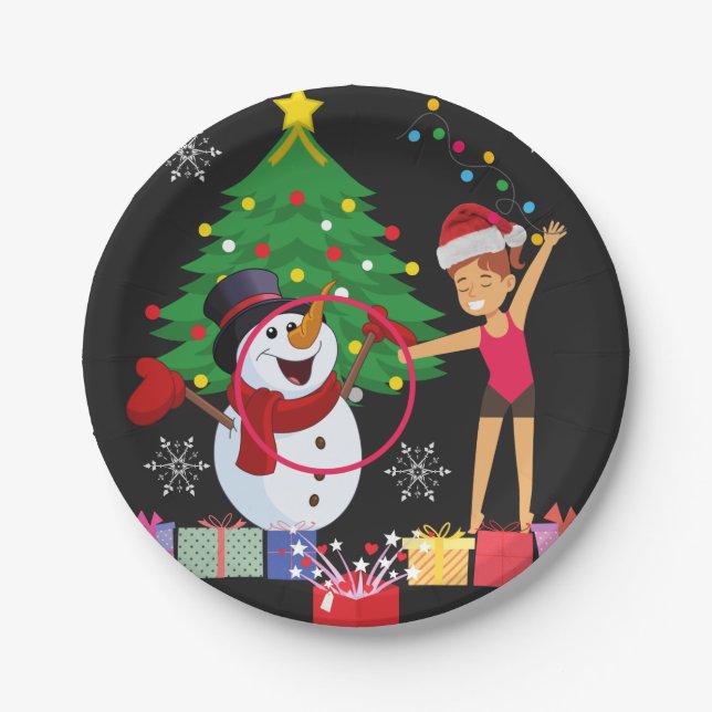 Rhythmic Gymnastics Christmas Celebration  Paper Plate (Front)