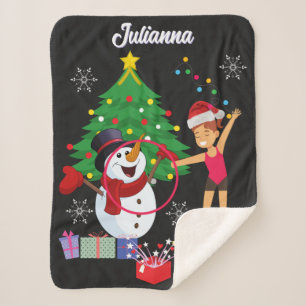 Rhythmic Gymnastics Christmas Celebration   Sherpa Blanket