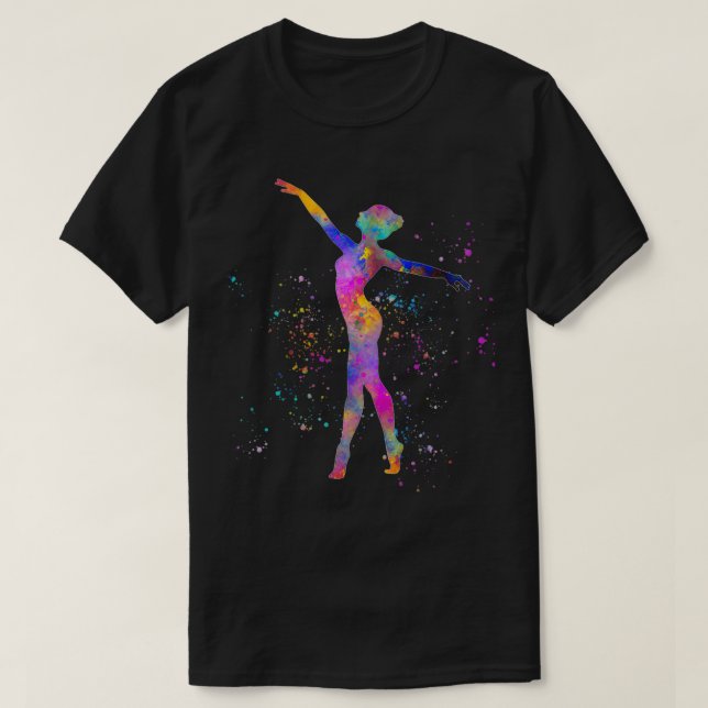 Rhythmic gymnastics competition in watercolor 19 T-Shirt (Design Front)