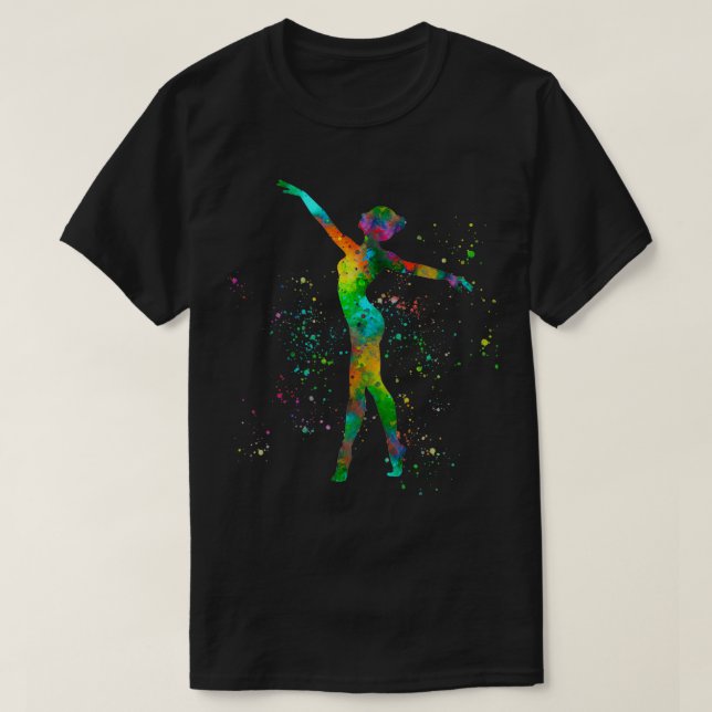 Rhythmic gymnastics competition in watercolor 8 T-Shirt (Design Front)