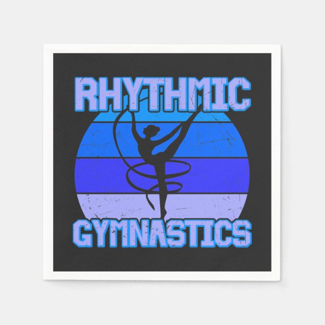 Rhythmic Gymnastics Distressed in Blue / Purple    Napkin (Front)