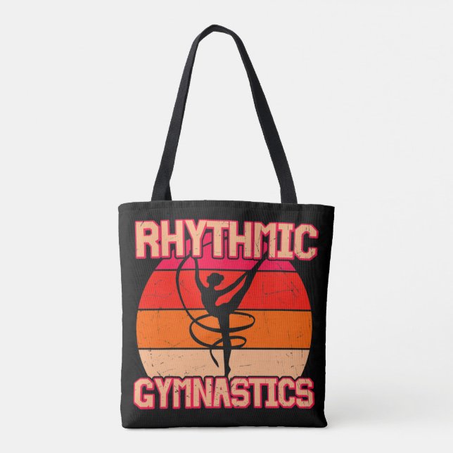 Rhythmic Gymnastics Distressed Orange and Red   Tote Bag (Back)