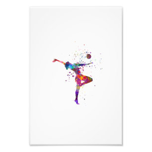 Rhythmic gymnastics in watercolor photo print