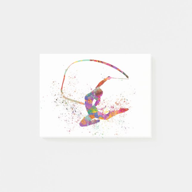 Rhythmic gymnastics in watercolor post-it notes (Front)