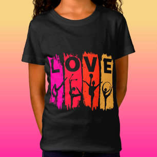 Rhythmic Gymnastics Love in Pink Red Orange Yellow T-Shirt