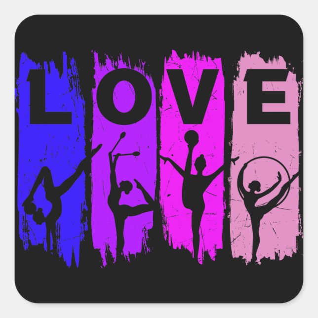 Rhythmic Gymnastics Love     Square Sticker (Front)