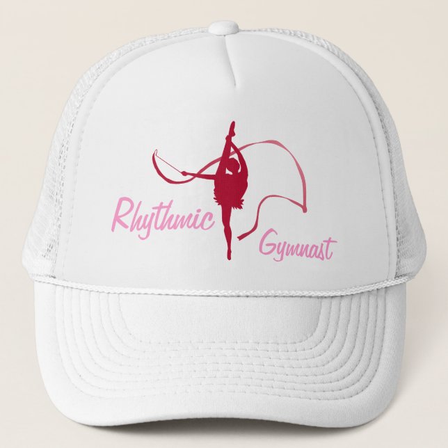 Rhythmic Gymnastics red & pink graphic hat cap (Front)