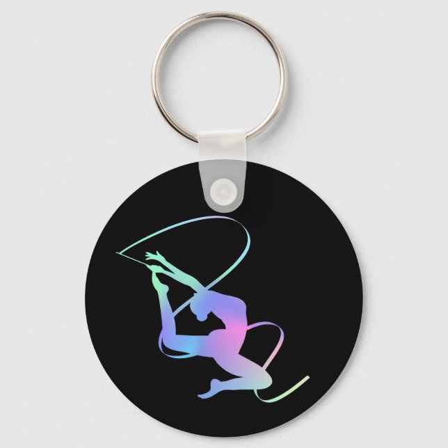 Rhythmic Gymnastics Ribbon Keychain – Elegant Gift (Front)