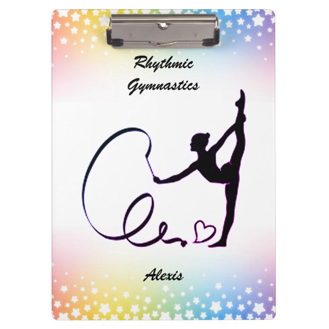 Rhythmic Gymnastics Ribbon Stars Clipboard (Front)
