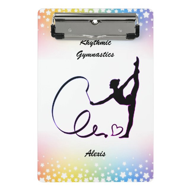 Rhythmic Gymnastics Ribbon Stars Mini Clipboard (Front)