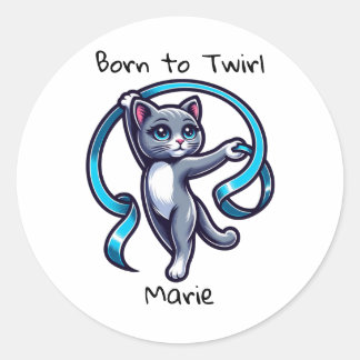 Rhythmic Gymnastics Ribbon Twirl   Classic Round Sticker