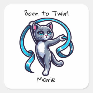 Rhythmic Gymnastics Ribbon Twirl   Square Sticker