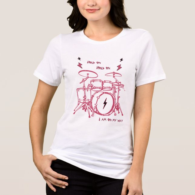Rhythmic Lightning: On My Way Drum Art Tri-Blend Shirt (Front)
