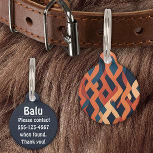 Rhythmic Pattern inspired by Carpet Weaving Pet Tag