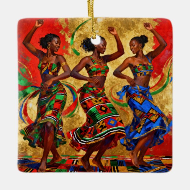 Rhythms in Colour – Black History Celebration Ceramic Ornament (Front)