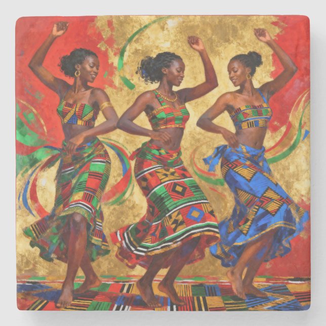 Rhythms in Colour – Black History Celebration Stone Coaster (Front)