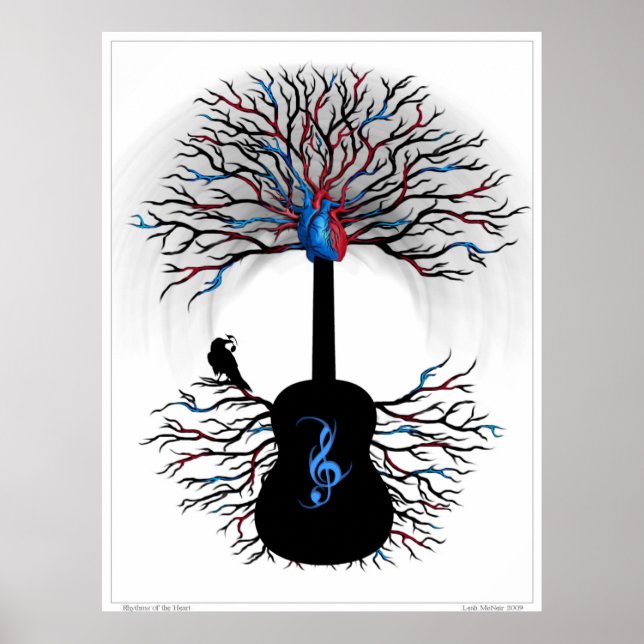 Rhythms of the Heart - ( surreal guitar art ) Poster (Front)