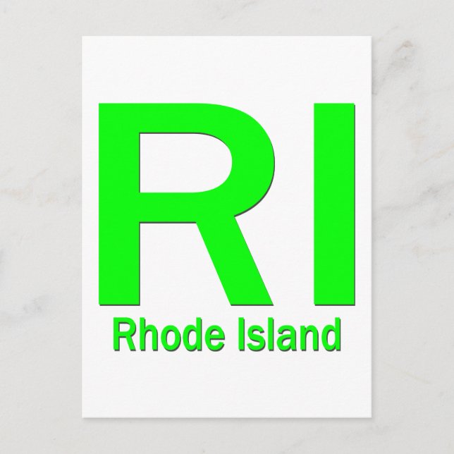 RI Rhode Island plain green Postcard (Front)