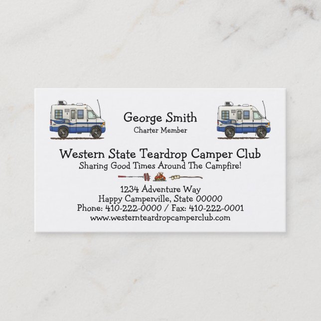 Rialta Winnebago Camper RV HSH Business Card (Front)