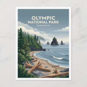 Rialto Beach Forks Washington Postcard