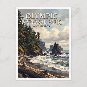 Rialto Beach Forks Washington Postcard
