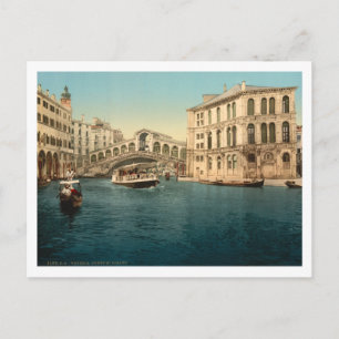 Rialto Bridge and Grand Canal, Venice, Italy Postcard