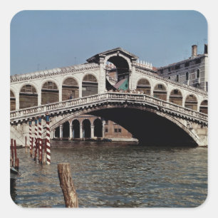Rialto Bridge, begun 1588 Square Sticker
