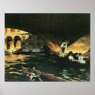 Rialto Bridge, Grand Canal by John Singer Sargent Poster