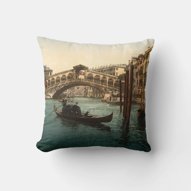 Rialto Bridge I, Venice, Italy Cushion (Front)
