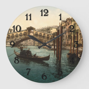 Rialto Bridge I, Venice, Italy Large Clock