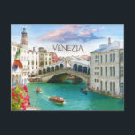 Rialto Bridge in Venice | Venezia, Italy Postcard<br><div class="desc">A summer day spent in Venice, enjoying breathtaking views of the Rialto Bridge and life upon the Grand Canal.</div>