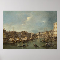Rialto Bridge, Venice - F Guardi Fine Art Poster