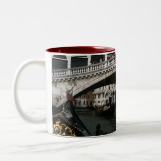 Rialto Bridge Venice Gondolas Lagoon Two-Tone Coffee Mug