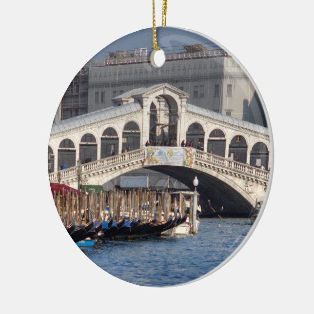Rialto Bridge Venice Italy Ceramic Tree Decoration (Left)