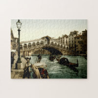 Rialto Bridge Venice Italy Grand Canal Gondolas