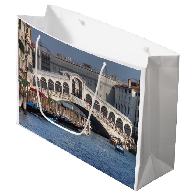 Rialto Bridge Venice Italy Large Gift Bag (Front Angled)