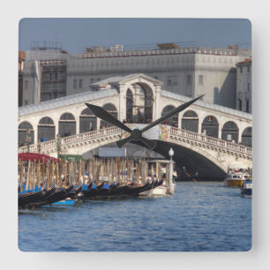 Rialto Bridge Venice Italy Square Wall Clock