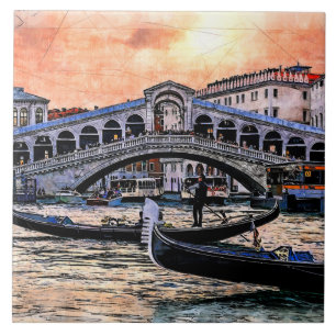 Rialto bridge. Venice. Italy. Tile