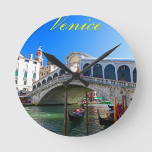 Rialto Bridge Venice - Pro Photo Round Clock