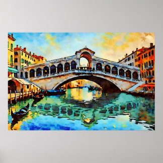 Rialto Bridge Watercolor Poster