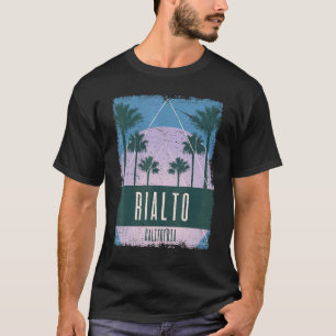 Rialto California CA Vintage Vaporwave Retro 80s T-Shirt