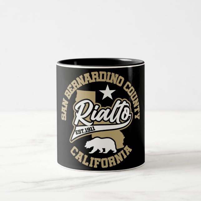 Rialto,California Two-Tone Coffee Mug (Center)