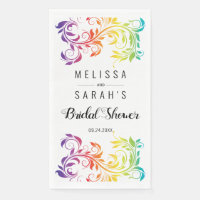 Rianbow colors scroll leaf lesbian bridal shower  