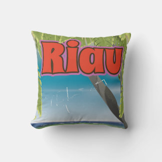 Riau islands vintage travel poster. cushion