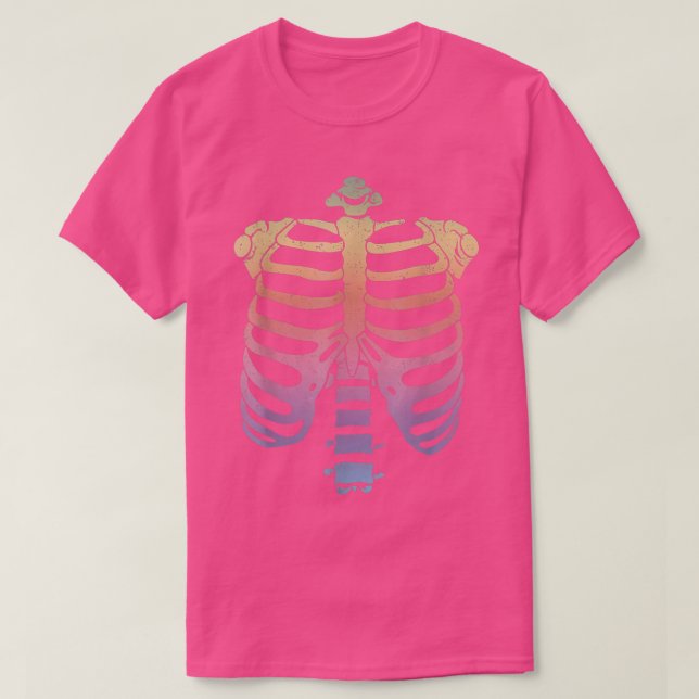 Rib Cage Colour Skeleton Halloween Costume For Men T-Shirt (Design Front)