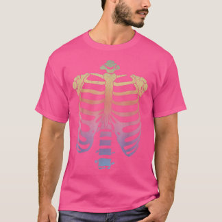 Rib Cage Colour Skeleton Halloween Costume For Men T-Shirt