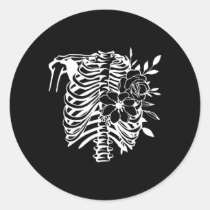 Rib Cage Flower Easy Halloween Costume 1 Classic Round Sticker