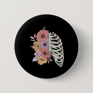 Rib Cage Flower Easy Halloween Costume  6 Cm Round Badge
