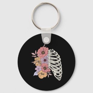 Rib Cage Flower Easy Halloween Costume Key Ring
