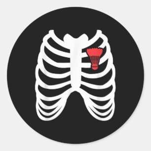 Rib Cage Funny Badminton Player T Shirt Gift Classic Round Sticker